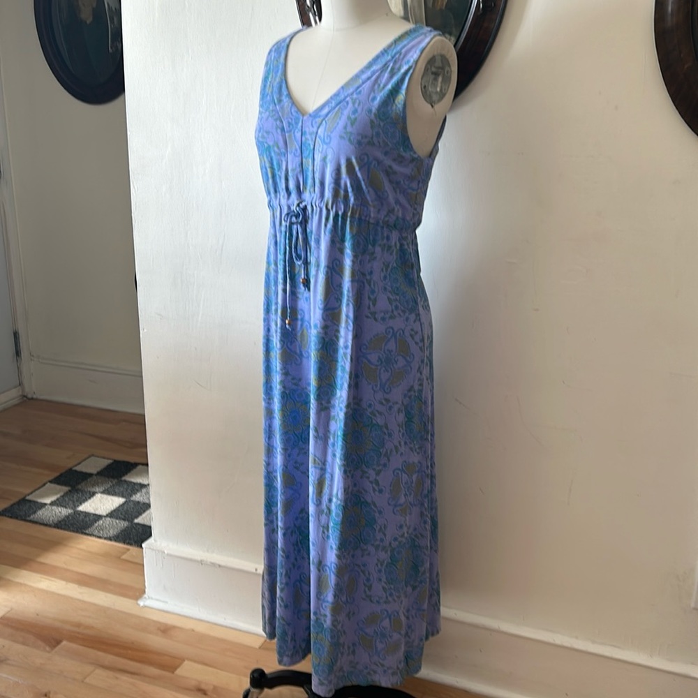 Fresh Produce Peri Peri Blue Jersey Knit Floral Maxi Dress